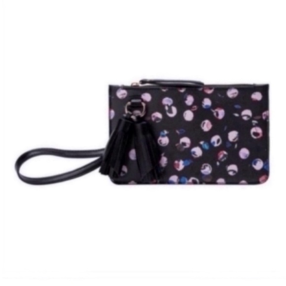“Farrah” Vegan Crossbody Polka Dot Black Pink - Picture 1 of 6